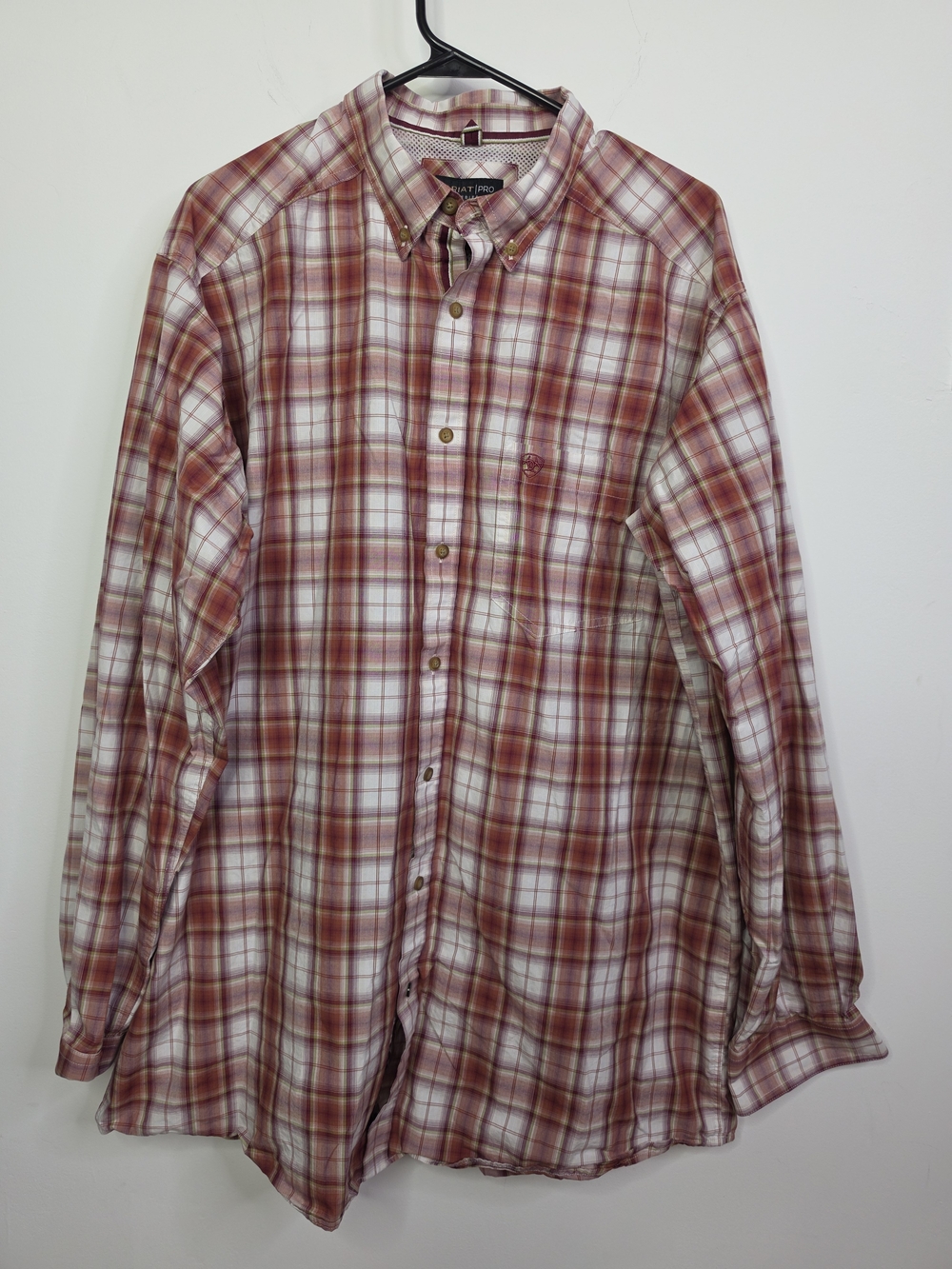 Ariat Pro Series Sonny Plaid Long Sleeve Button Down Shirt – Men’s XL Tall